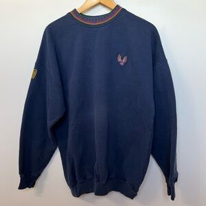 Vintage Navy Sweater with Embroidered Logo size XL